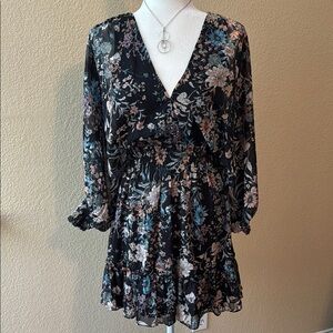 Lovestitch Midnight Floral Long Sleeve Dress